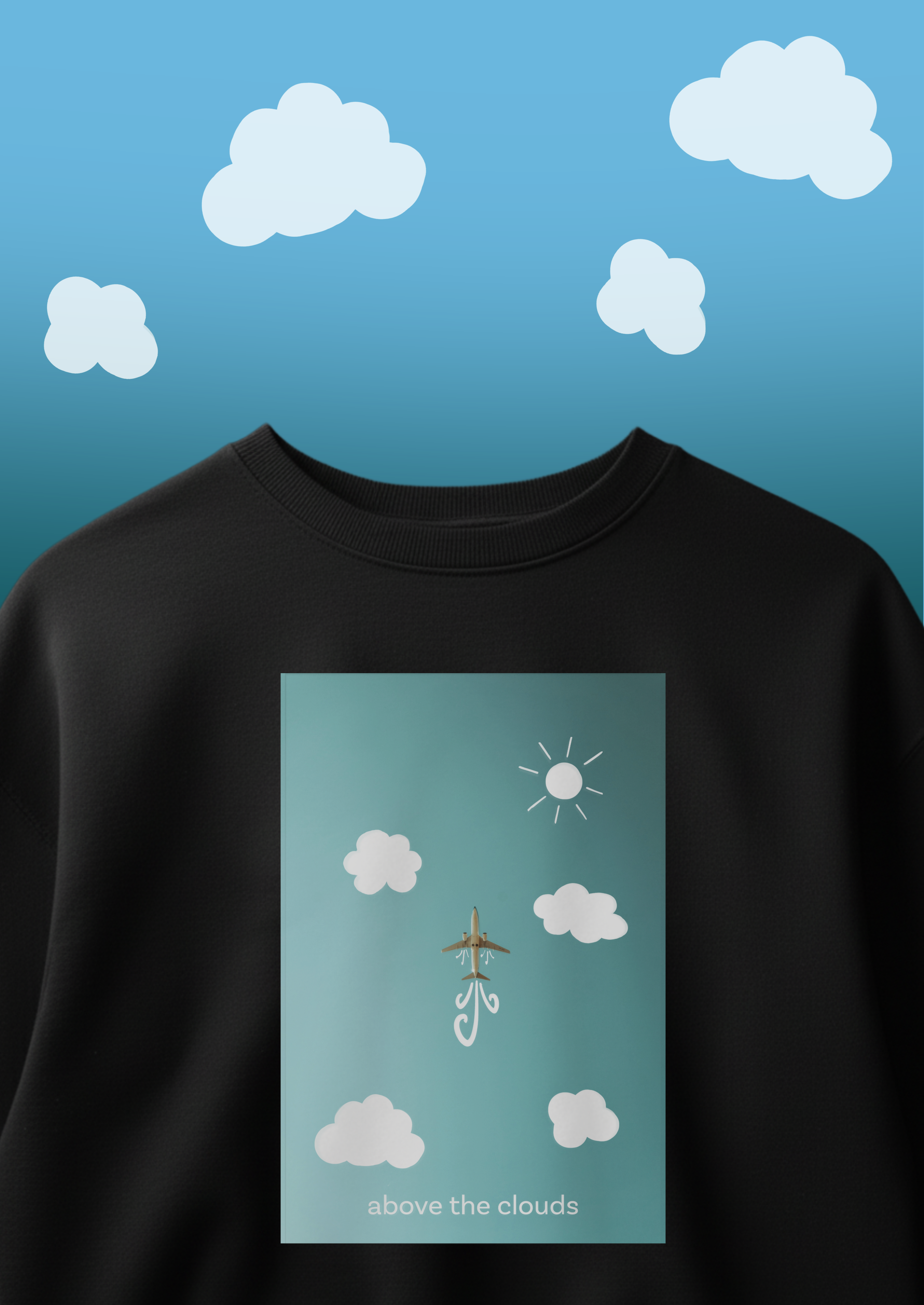 above the clouds - oversized tee