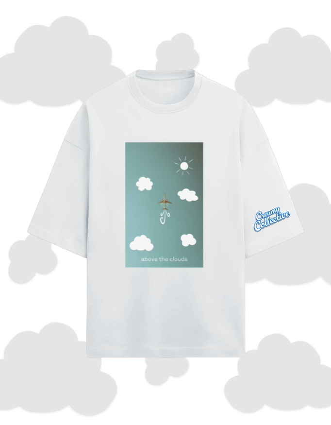 above the clouds - oversized tee