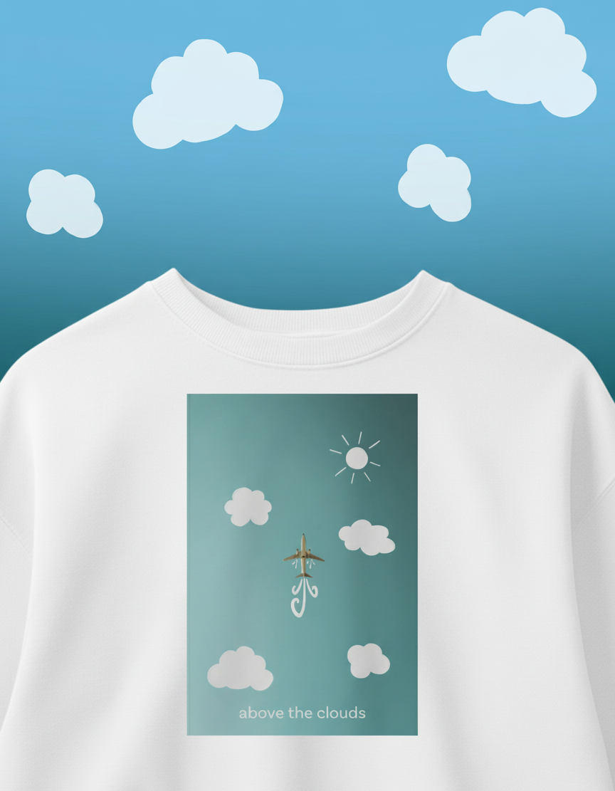 above the clouds - oversized tee
